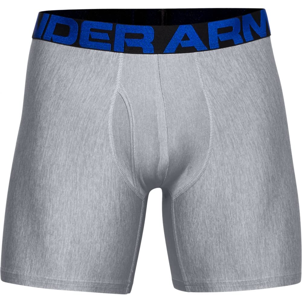 Under Armour Men's Boxerjock 6-Inch 2-Pack Academy Blue/Mod Gray XXL Tech