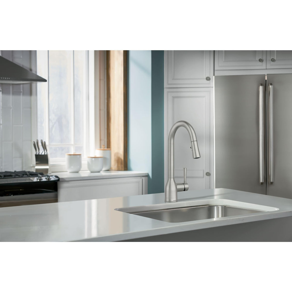 Moen Adler Spot Resist Stainless One -Handle High Arc Pulldown Kitchen Faucet