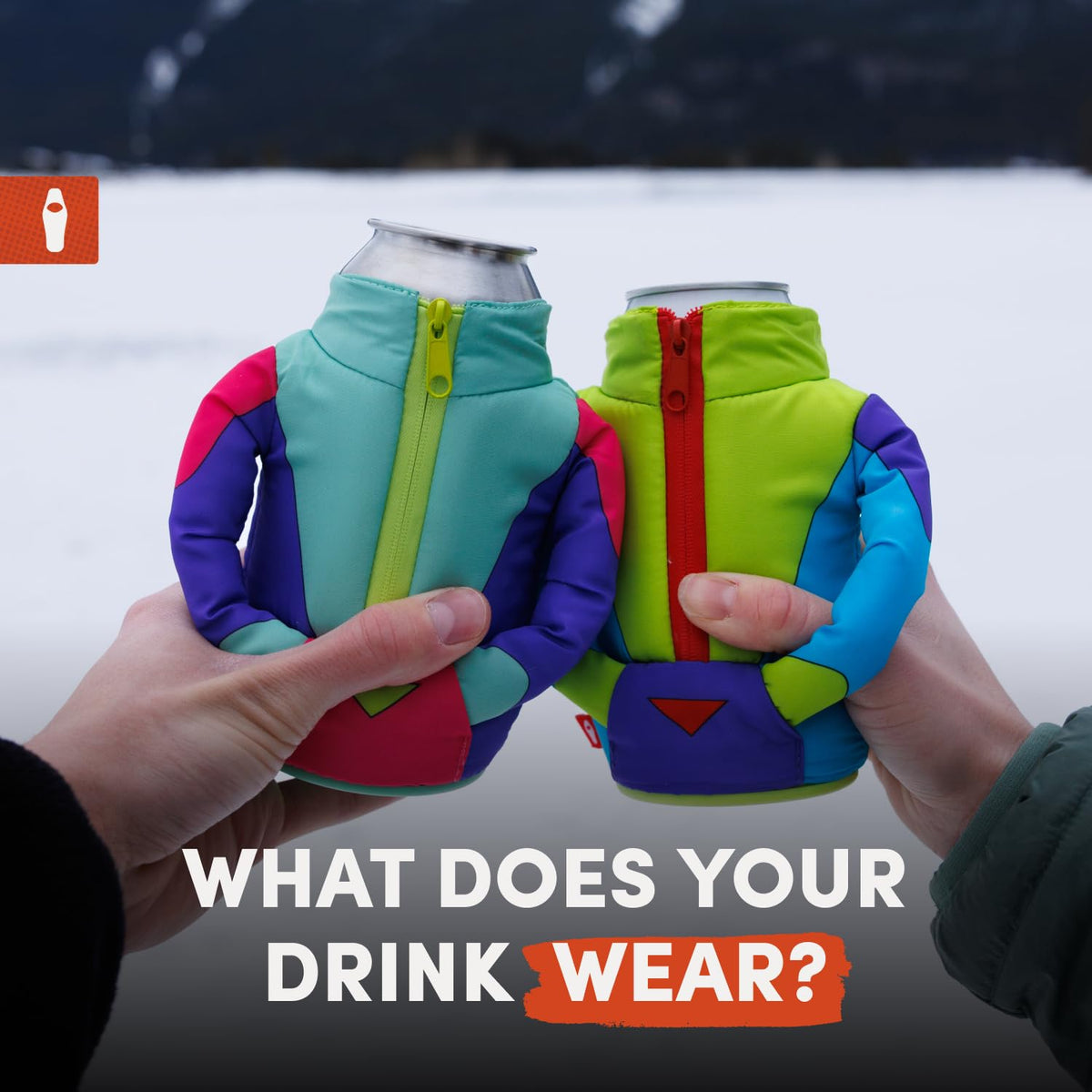 Puffin The Miller Ski Jacket Insulated Can & Bottle Cooler Coozie – Cyan