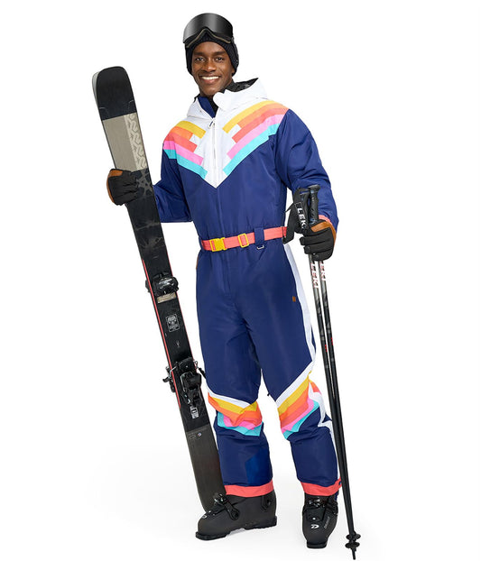 Tipsy Elves Men's Insulated Ski Snow Suit Navy Large Santa Fe Shredder
