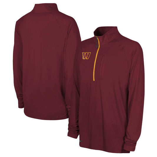 Men's Burgundy Washington Commanders Quarter-Zip Raglan Top, Medium