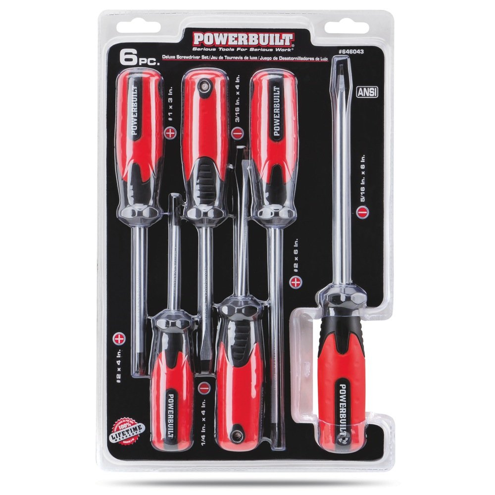 Powerbuilt 646041 7-Piece SAE Nut Driver Set - Heat-Treated, Comfortable Grip