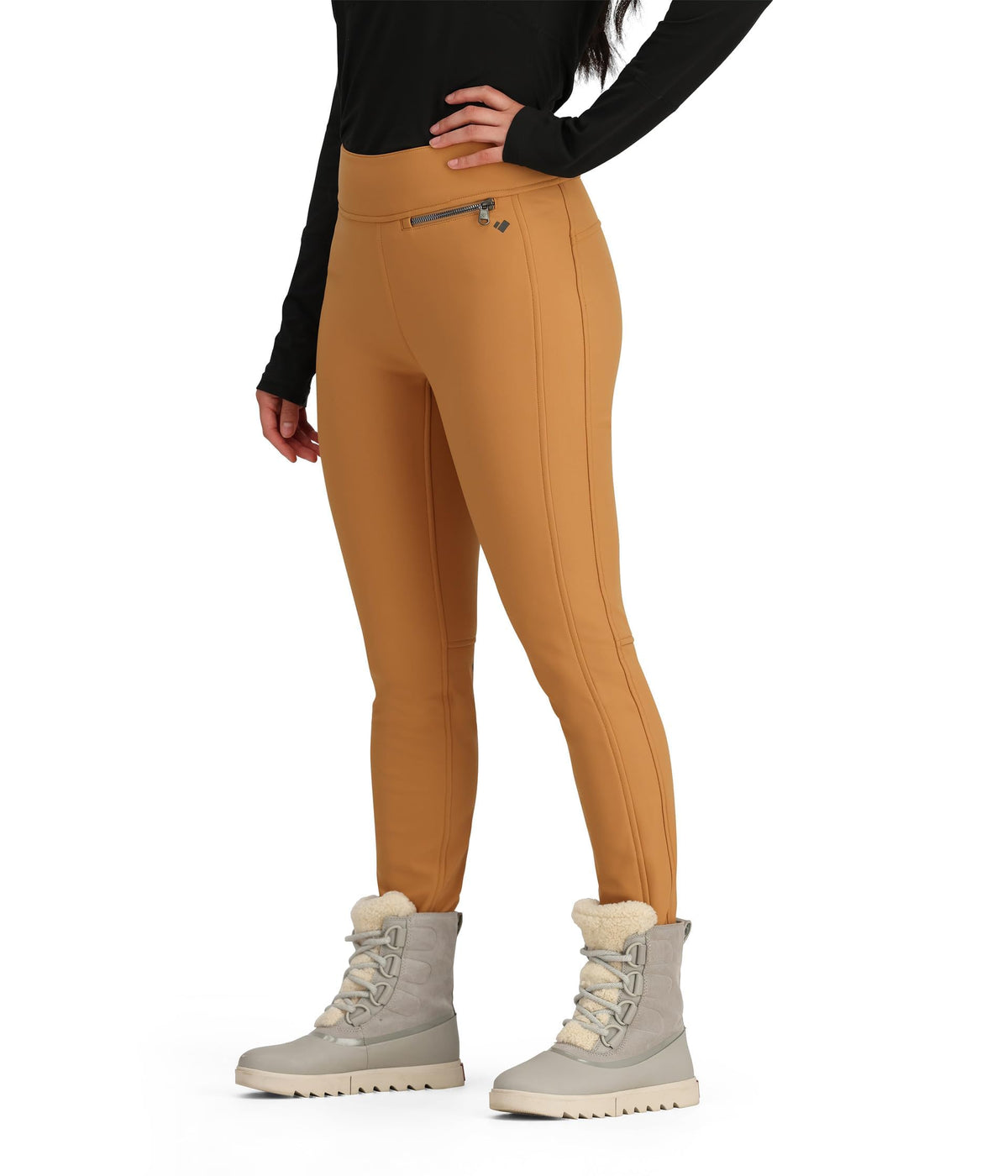 Obermeyer Jinks ITB Women's Softshell Ski Pants 10R Brown Sugar Stretch