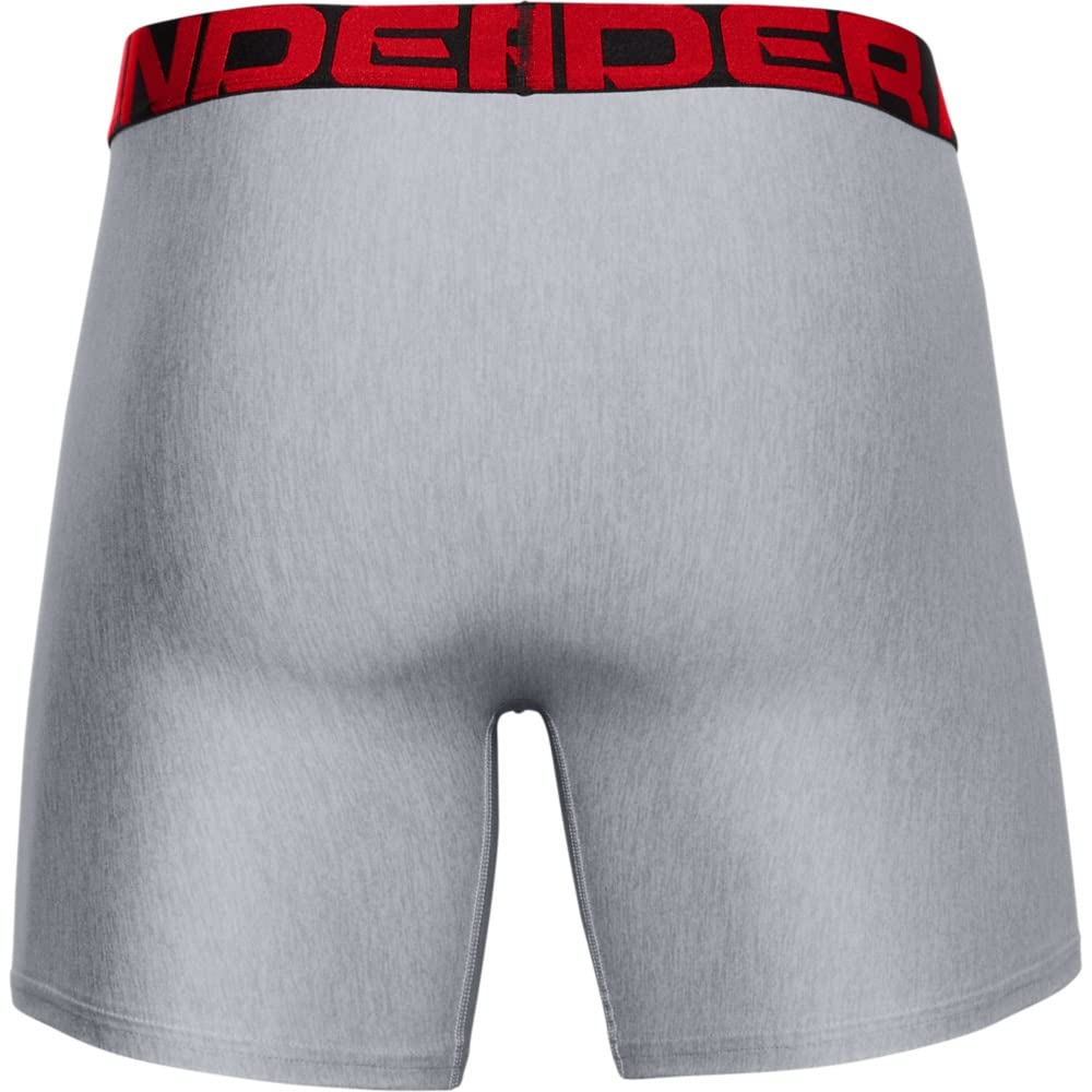Under Armour Men's Tech Boxerjock 6-Inch 2-Pack, Mod Gray Light Heather