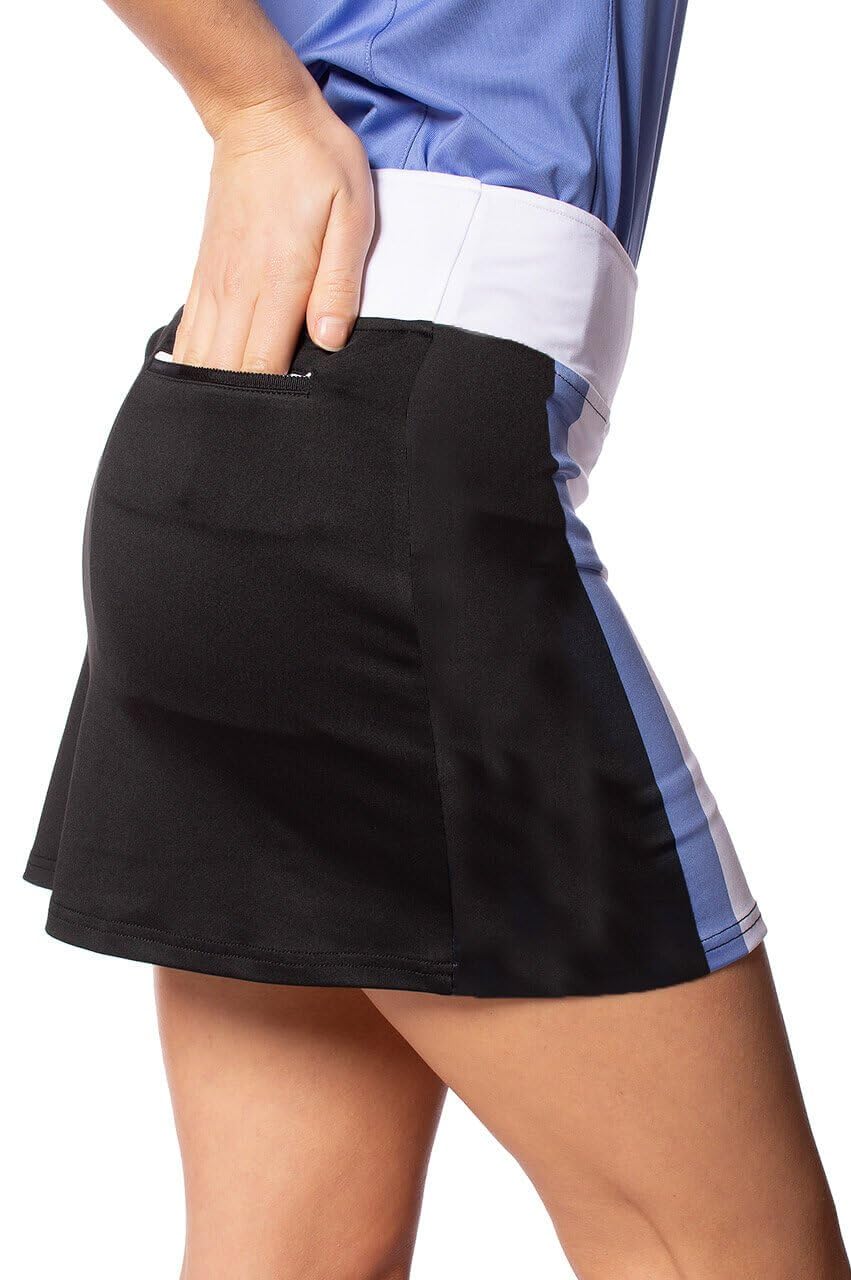 GOLFTINI Women's 16.5" Pull-On A-Line Golf Skort White Blue Size XS