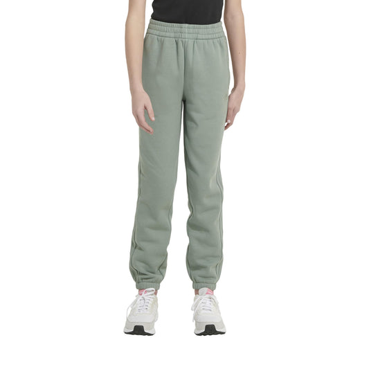 adidas Girls Cotton Fleece Joggers Silver Green Small - Soft Cotton-Blend