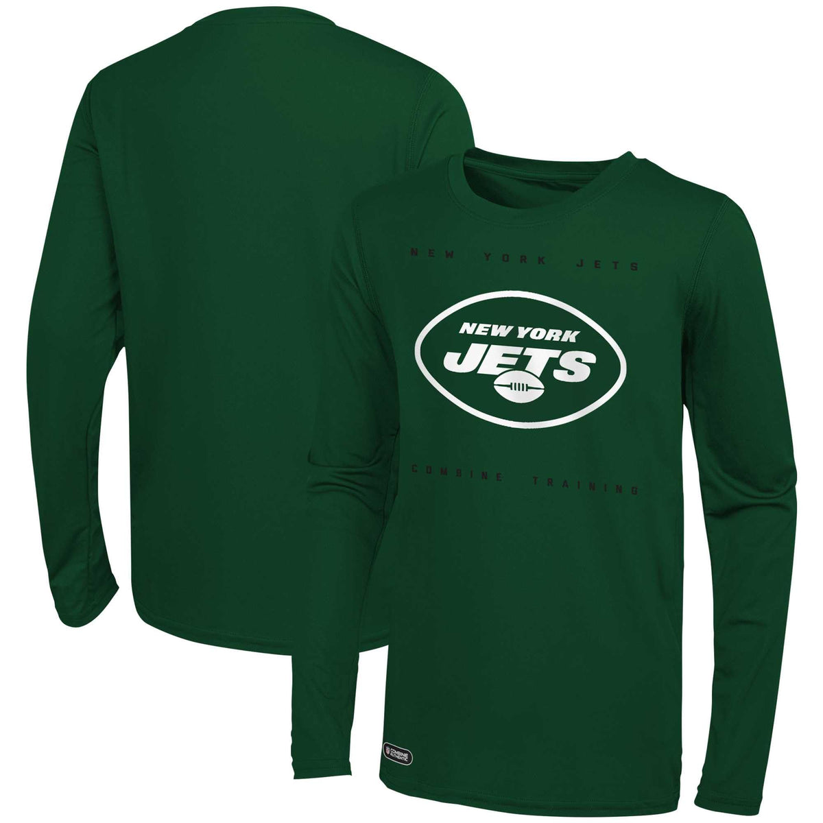 Outerstuff York Jets Long Sleeve Shirt Men's NFL Small Green Tee