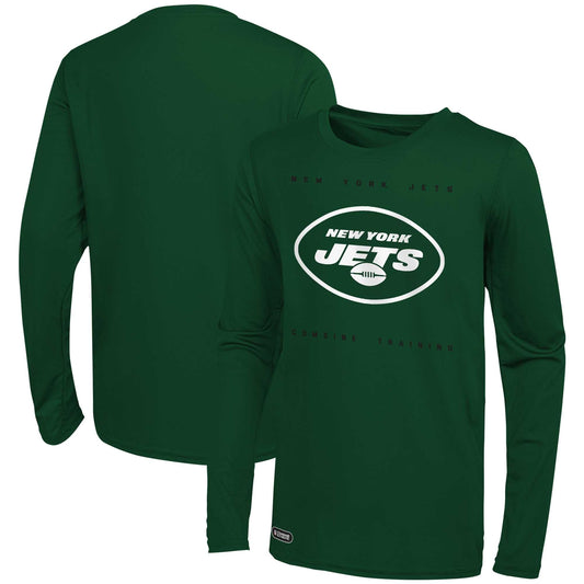 Outerstuff York Jets Long Sleeve Shirt Men's NFL Small Green Tee