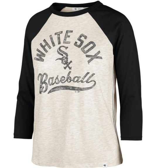 '47 Chicago White Sox Women's 3/4 Raglan Tee Shirt Medium Black MLB