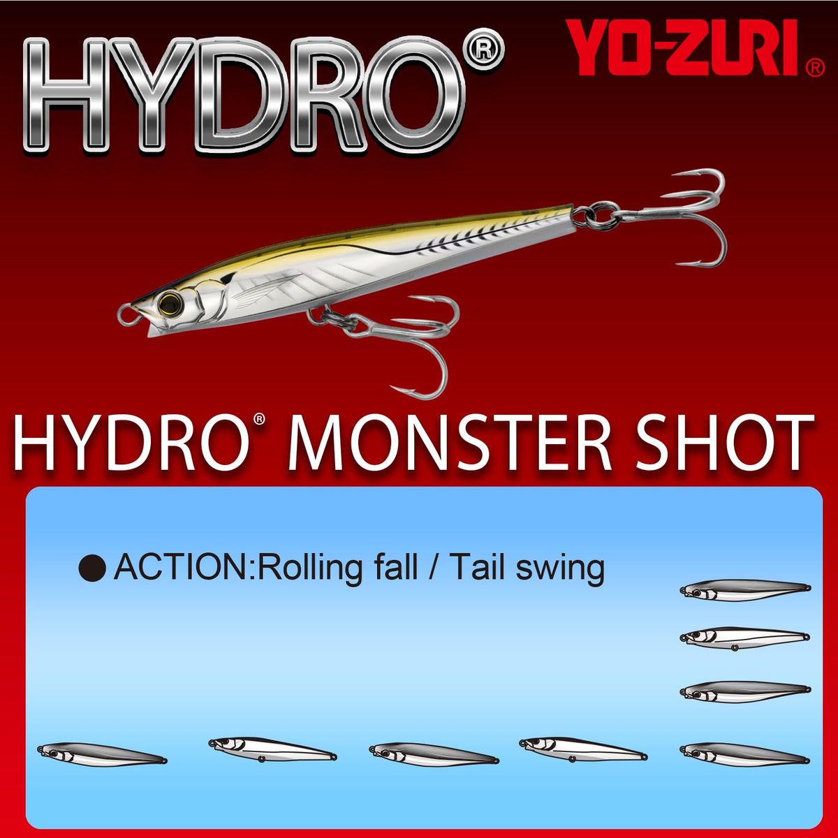 Yo-Zuri Hydro Monster Shot 95mm Green Mackerel Fishing Lure for Bass Trout
