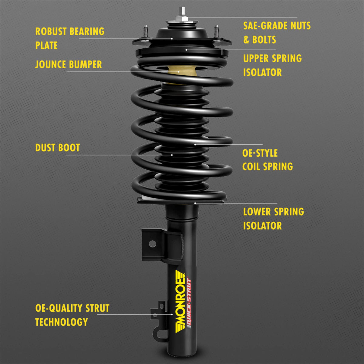 Monroe 272368 Front Left Quick-Strut Assembly 07-10 Jeep Compass Patriot