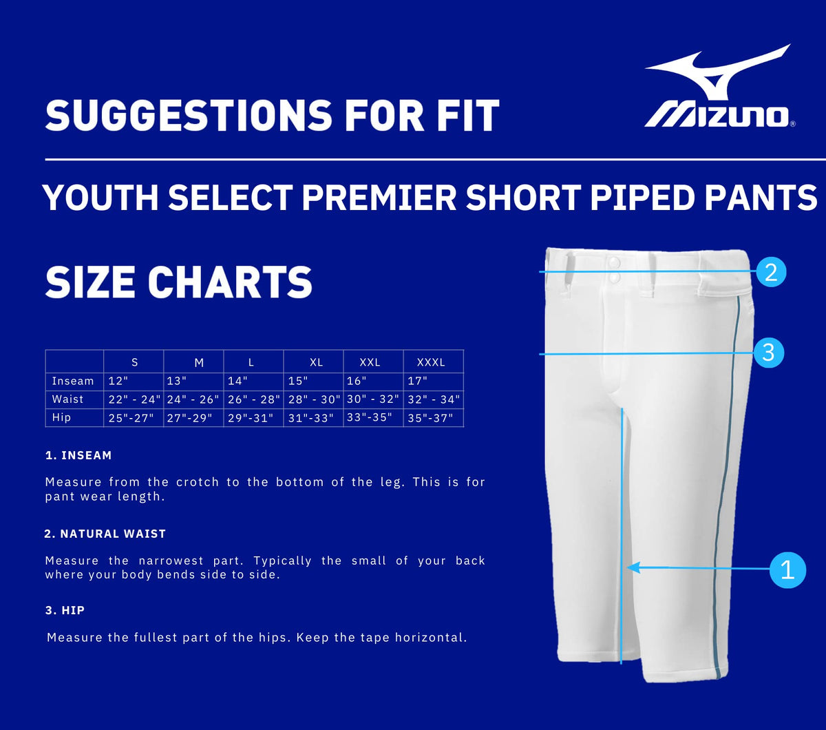 Mizuno Boys Youth Premier Short Piped Pant 3XL White-Red Baseball Shorts
