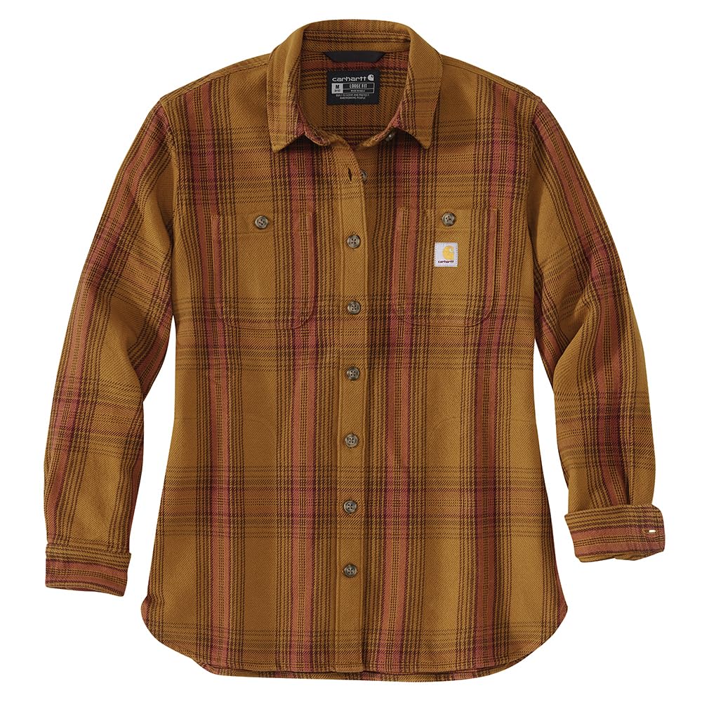 Carhartt Women's Medium Loose Fit Twill Shirt Jac Carhartt Brown Button