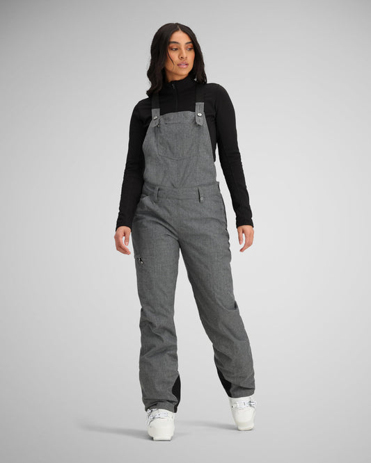Obermeyer Malta Bib Overalls Women Charcoal Size 6 Insulated Ski Snowpants