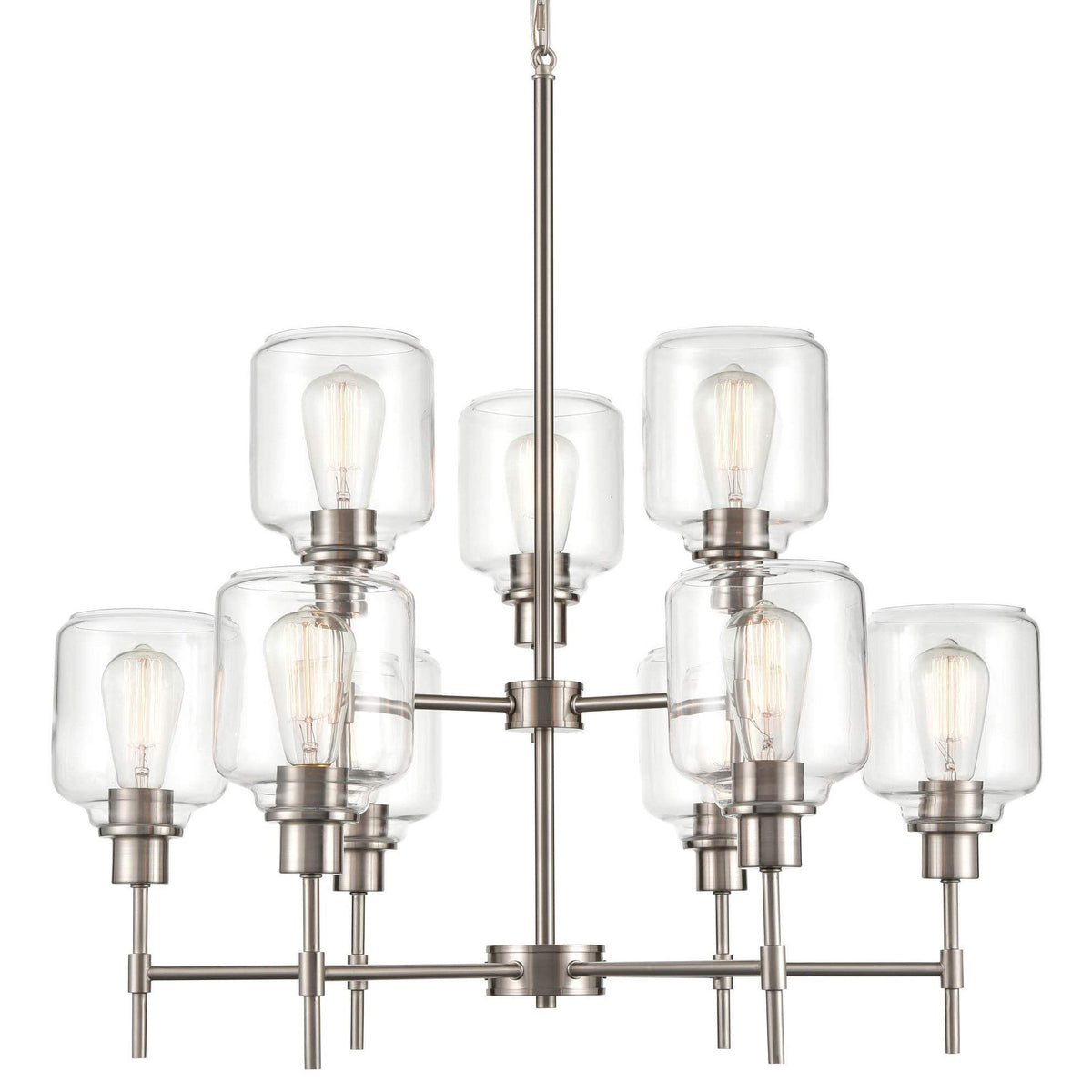 Millennium 6909-SN 9-Light Asheville Chandelier, Satin Nickel Finish