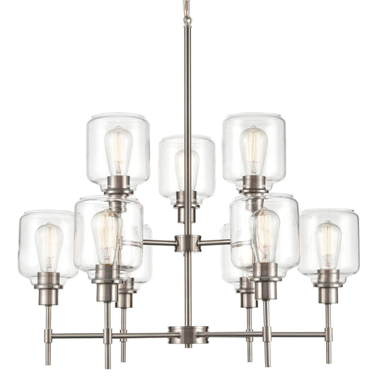 Millennium 6909-SN 9-Light Asheville Chandelier, Satin Nickel Finish