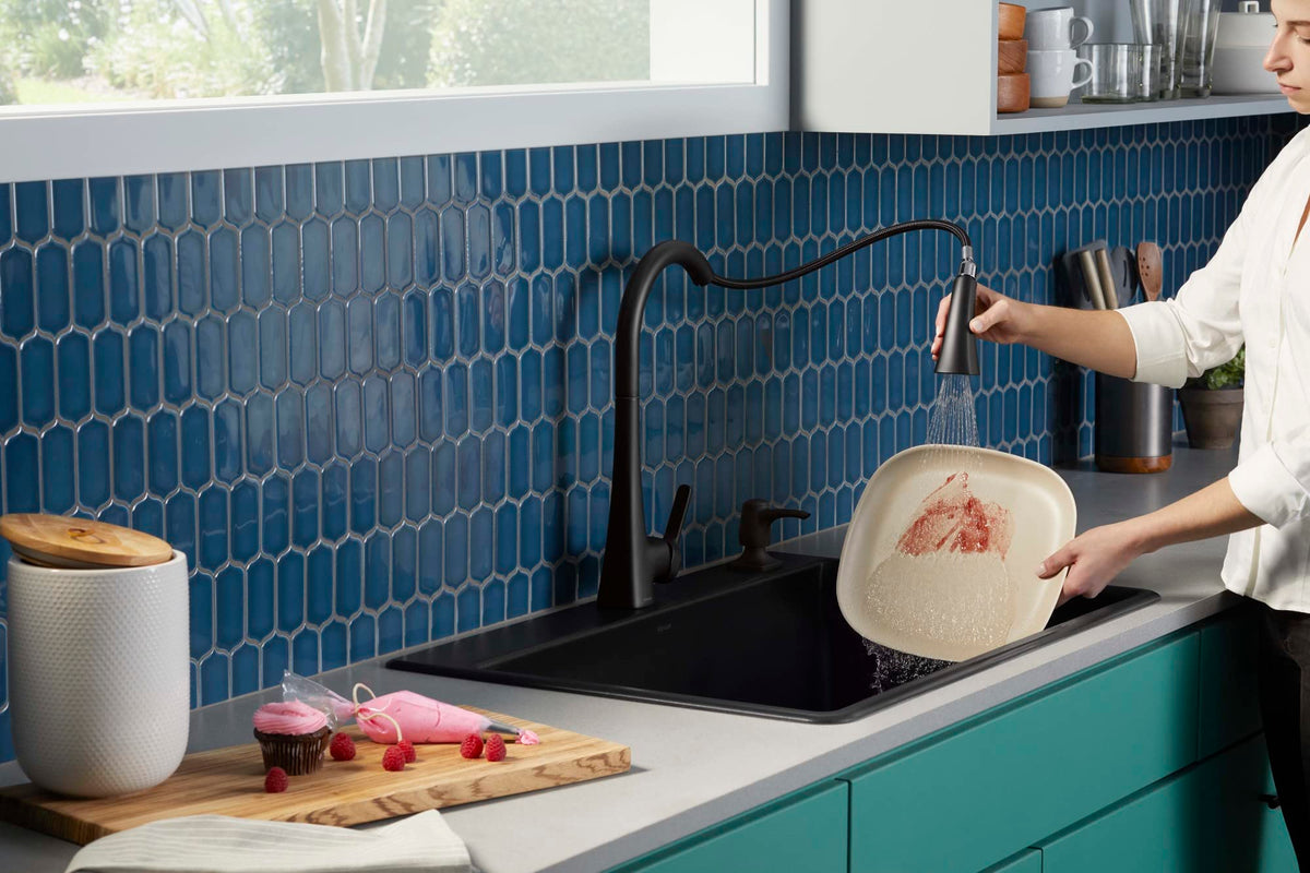 Kohler Maxton R26281-SD-BL Touchless Pull Down Kitchen Faucet Soap Dispenser Mat