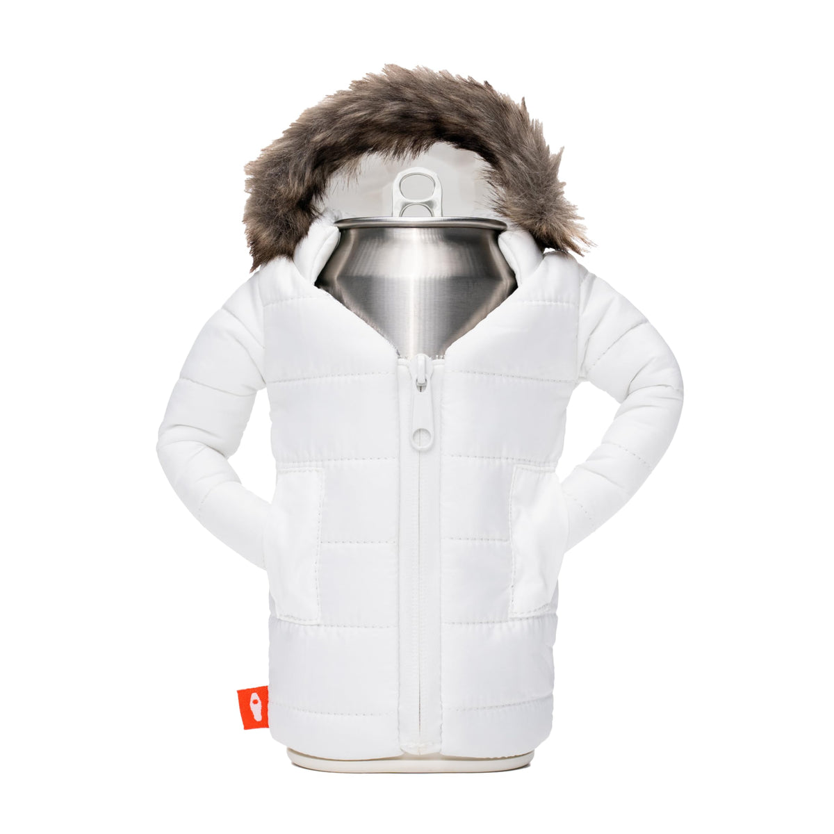 Puffin Pahka Parka Insulated Can Cooler Slim Fit Keeps Drinks Cold Sandy White