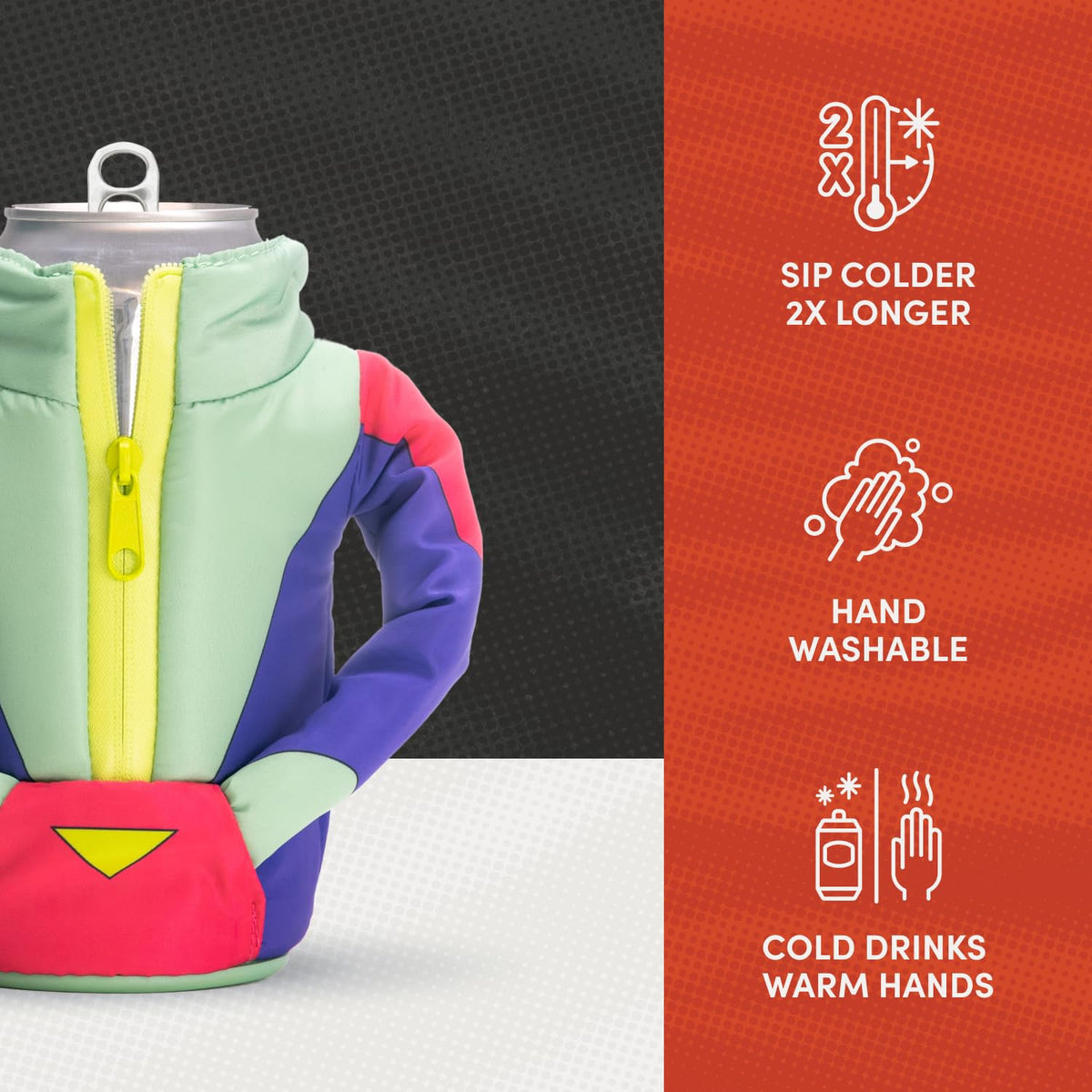 Puffin The Miller Ski Jacket Insulated Can & Bottle Cooler Coozie – Cyan