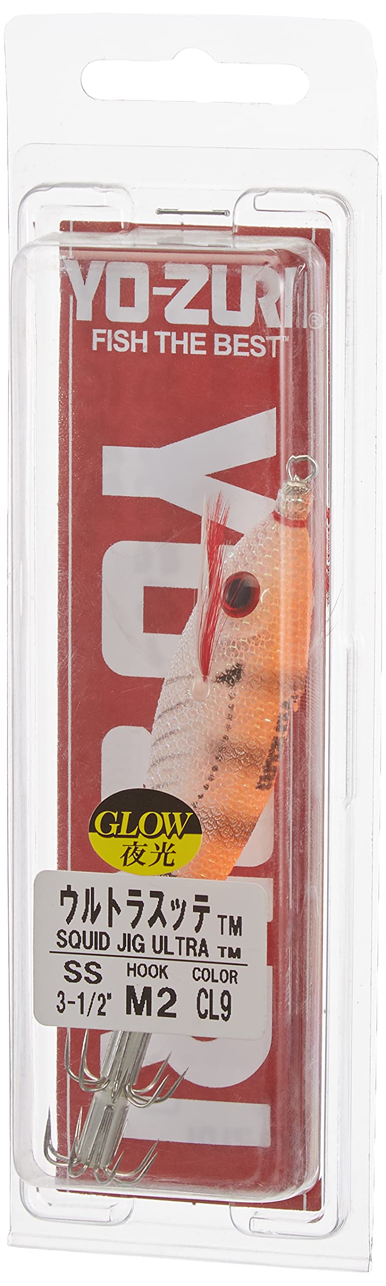Yo-Zuri A1703-CL9 Squid Jig Ultra Cloth Lure Clear Luminous Orange Fishing