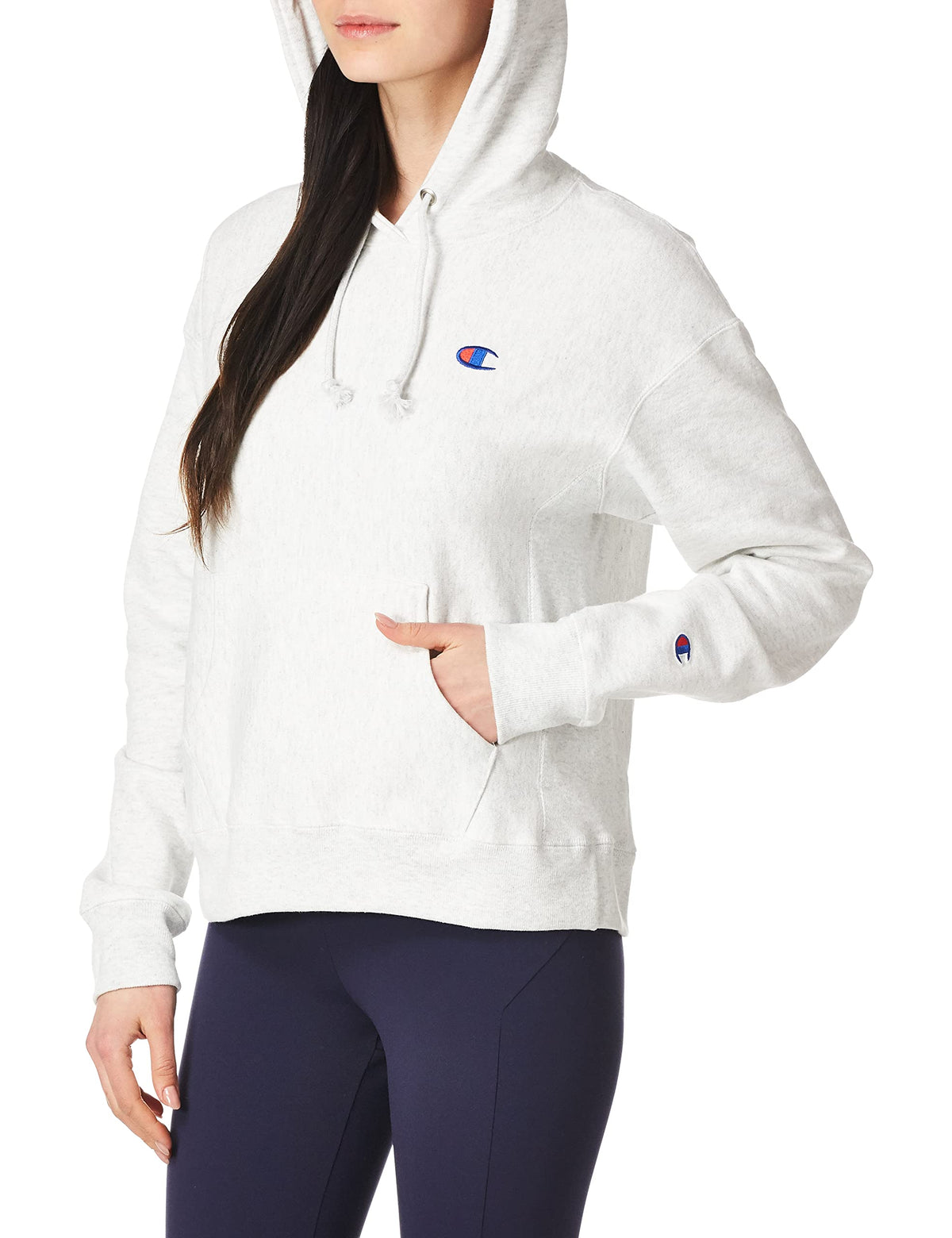 Champion Women's XS Silver Grey Pullover Hoodie Sweatshirt