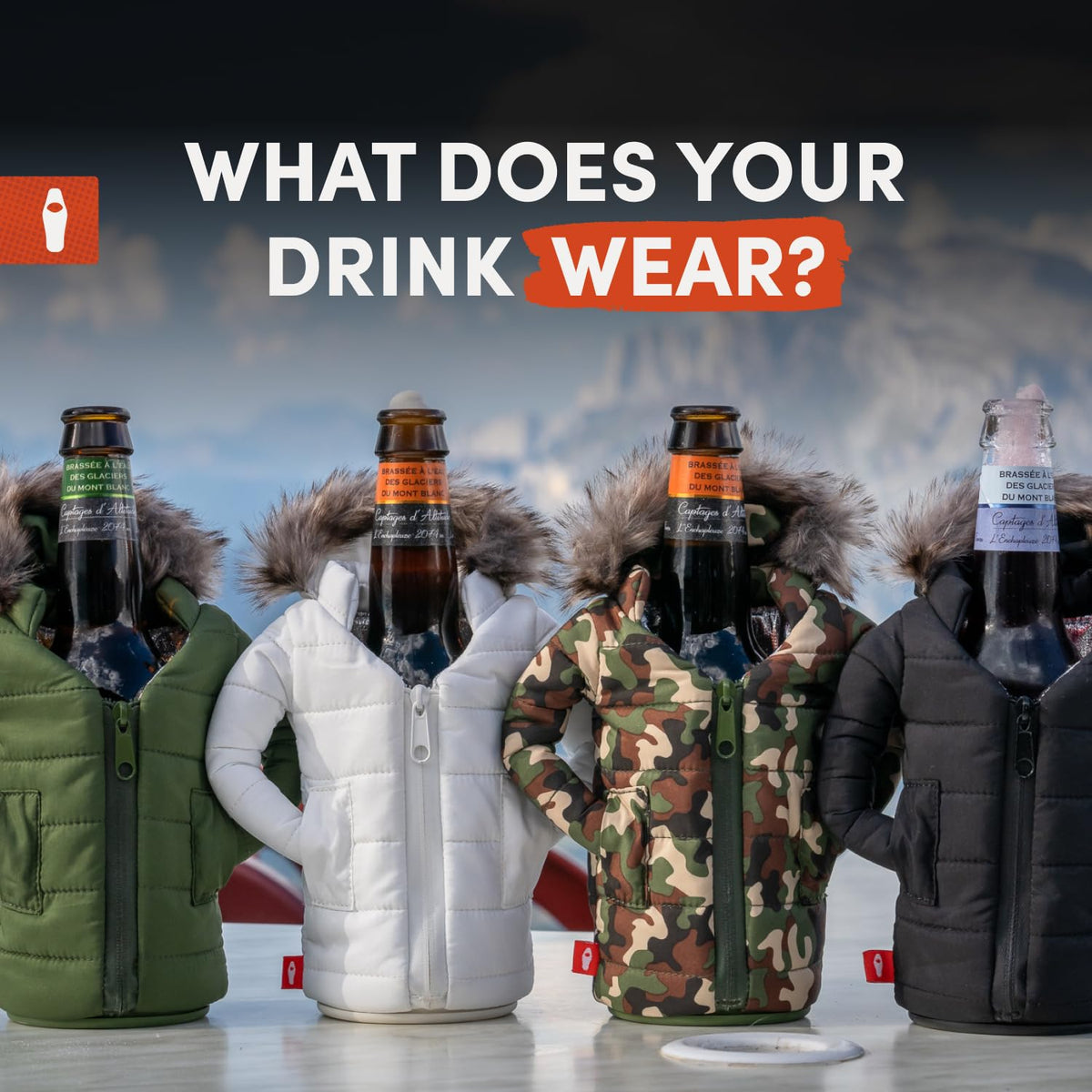Puffin Pahka Parka Insulated Can Cooler Slim Fit Keeps Drinks Cold Sandy White