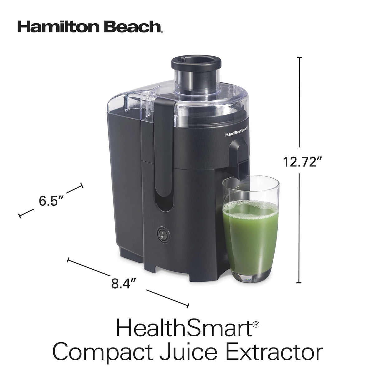 Hamilton Beach HealthSmart Juicer Machine Compact Centrifugal Extractor Black