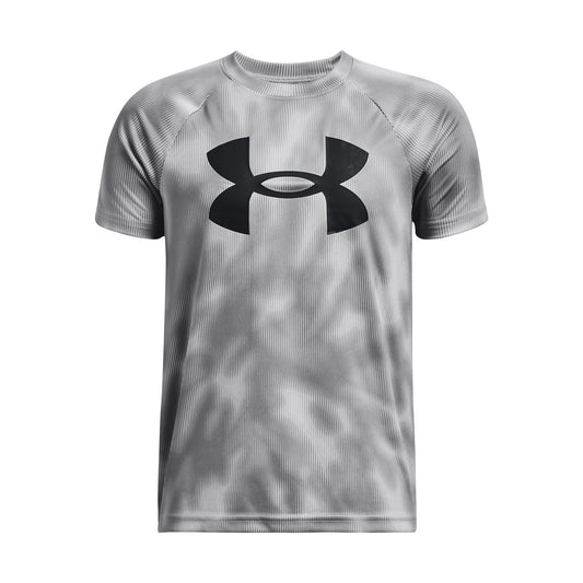 Under Armour Boys Tech Big Logo Short Sleeve T-Shirt Mod Gray Medium