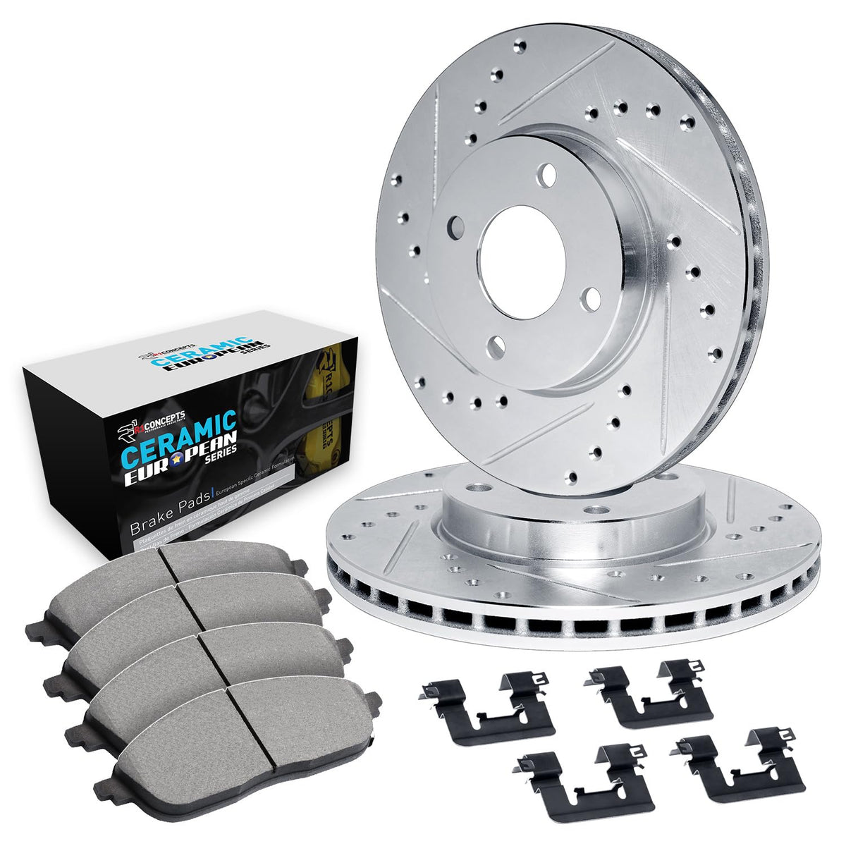 R1 Concepts Front Brake Pads & Rotors Kit – Performance Upgrade, WGTH1-74006