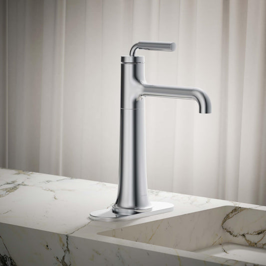 Kohler ToneTall Single-Handle Bathroom Sink Faucet, Polished Chrome, 50 GPM