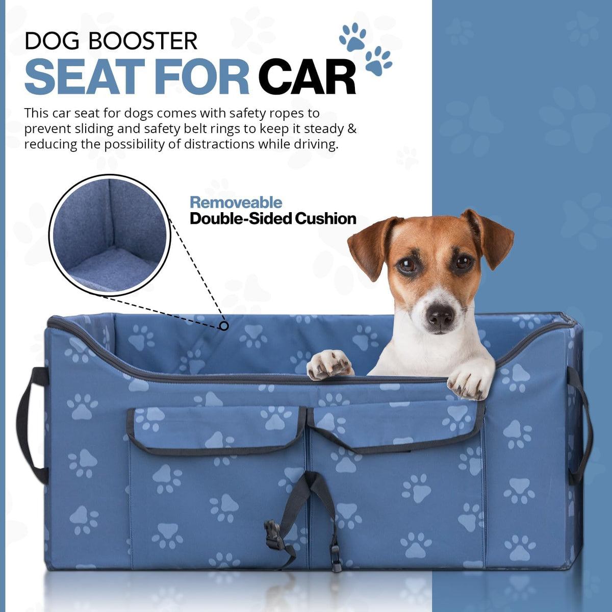 Elite Edge Booster Car Seat for Dogs Up to 55 lb Large Pet Travel Bed Carrier