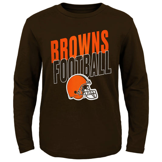 Outerstuff Youth Cleveland Browns Showtime Long Sleeve NFL T-Shirt Brown