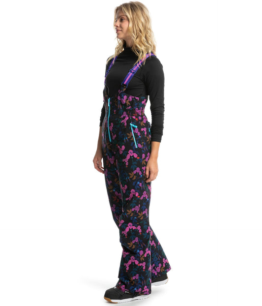 Roxy x Rowley PrimaLoft Insulated Snow Bib Pant - True Black Floral, Large