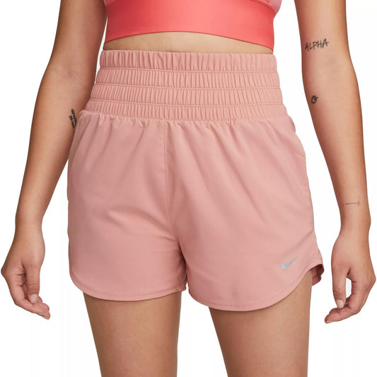 Nike One Women's Dri-FIT High-Waisted 3" Lined Shorts Red Stardust Small