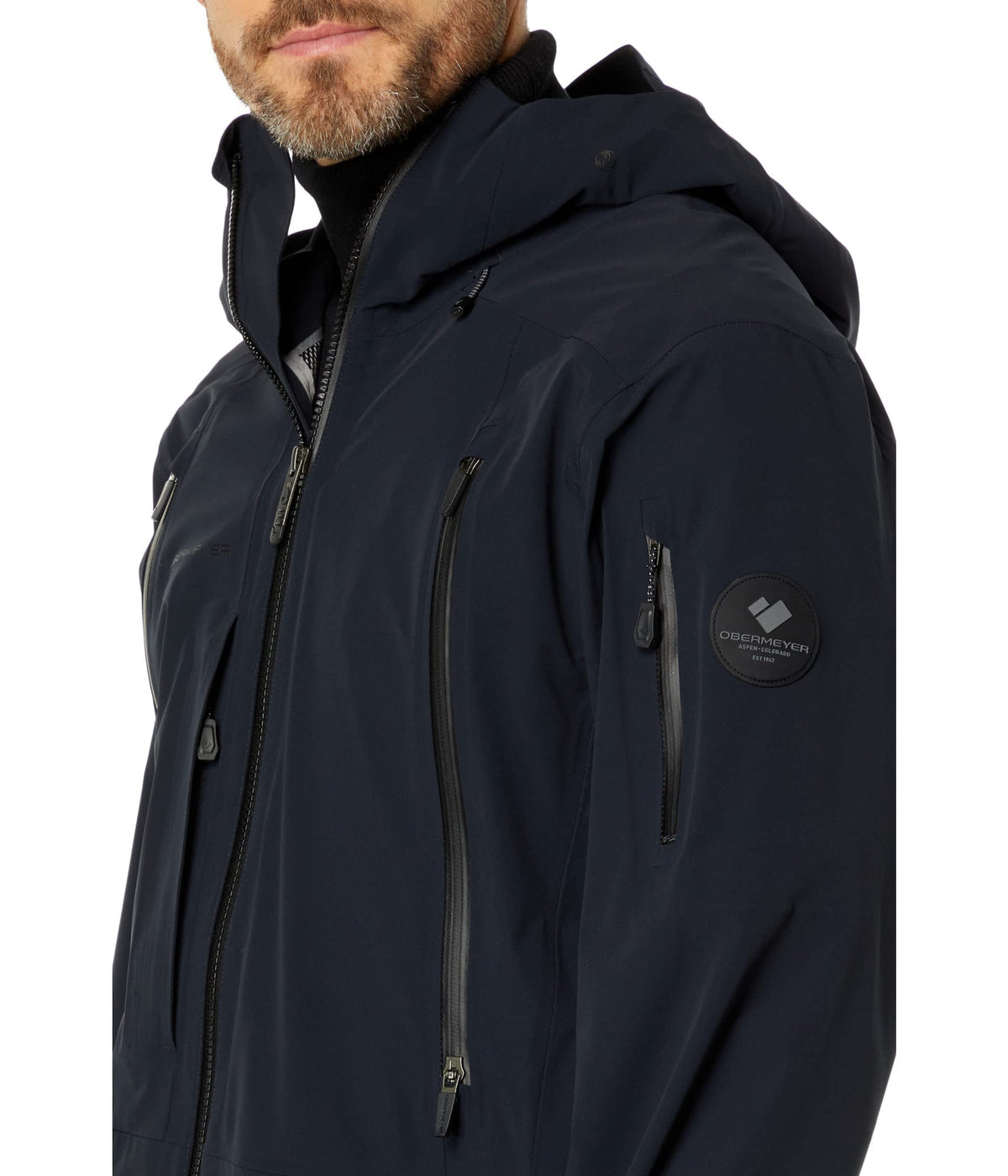 Obermeyer Highlands Men's Black Hooded Waterproof Shell Jacket Medium