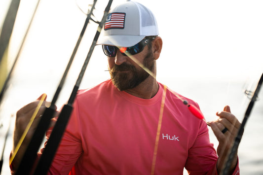 HUK Icon X Long Sleeve Fishing Shirt, UV Sun Protection, Men's Small, Black