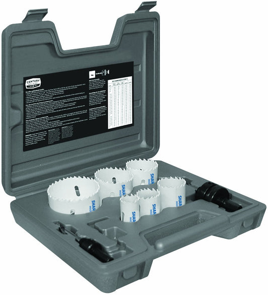 Century Drill & Tool 5902 Shark Tooth Bi-Metal Hole Saw Kit - 8 Piece Set