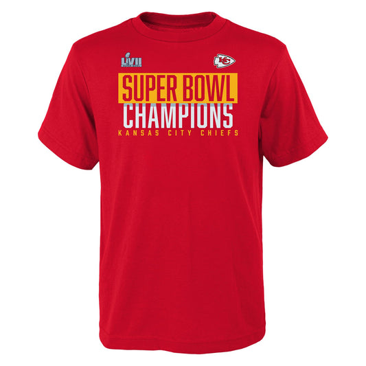 Outerstuff Youth Kansas City Chiefs Red LVII Super Bowl Champions T-Shirt