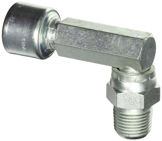 Gates 6G-8MPX90L MegaCrimp Male Pipe Swivel Coupling 3/8" NPTF Fitting