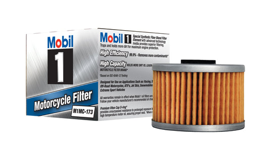 Mobil 1 M1MC-173 Black Motorcycle Oil Filter High Efficiency and Capacity