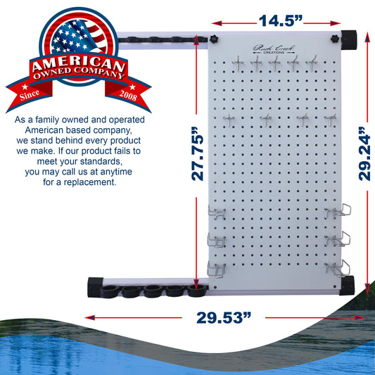 Rush Creek Creations No Limit Wall Fishing Rod Tackle Storage Rack White