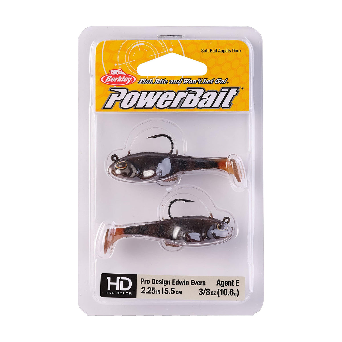 Berkley Powerbait Agent E Fishing Soft Bait, HD Brown Craw, 3in, 1/2 oz