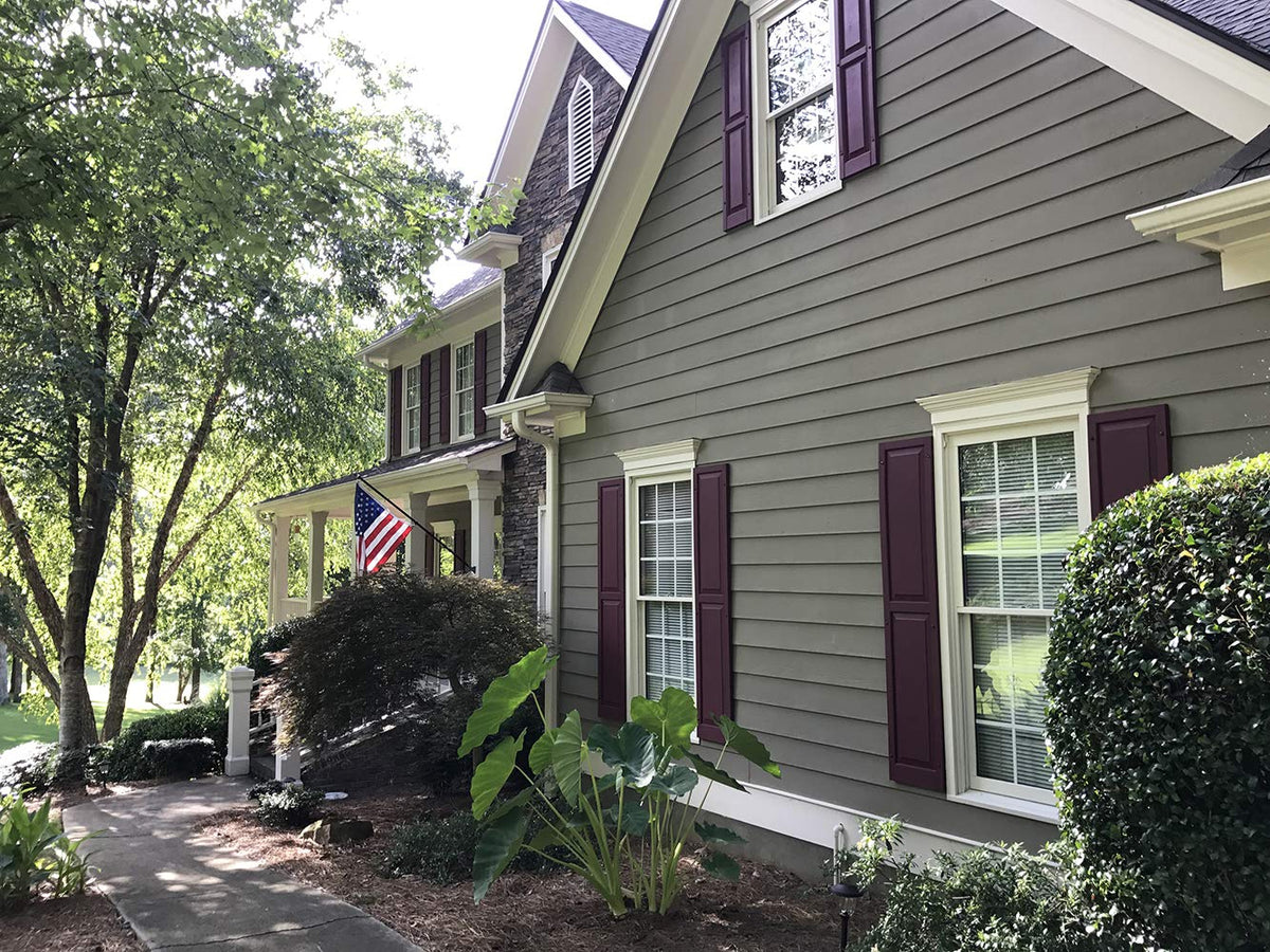 Builders Edge 14.5x40 Shutters Midnight Green Exterior Addition