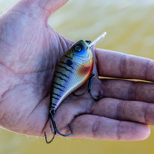 6th Sense Bass Fishing Crankbait, Flat 75X Squarebill, 5 ft Dive, Crimson Craw