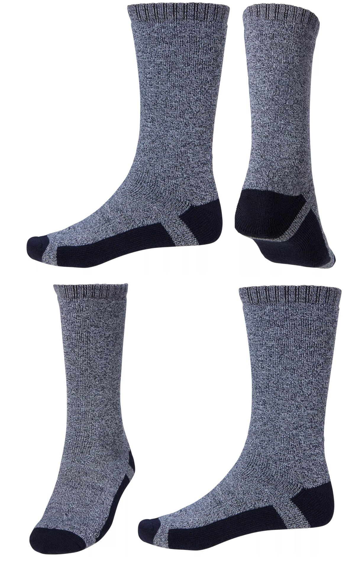 Alpine Design Men's Hiker Crew Socks 4-Pack - Moisture-Wicking Black L Size