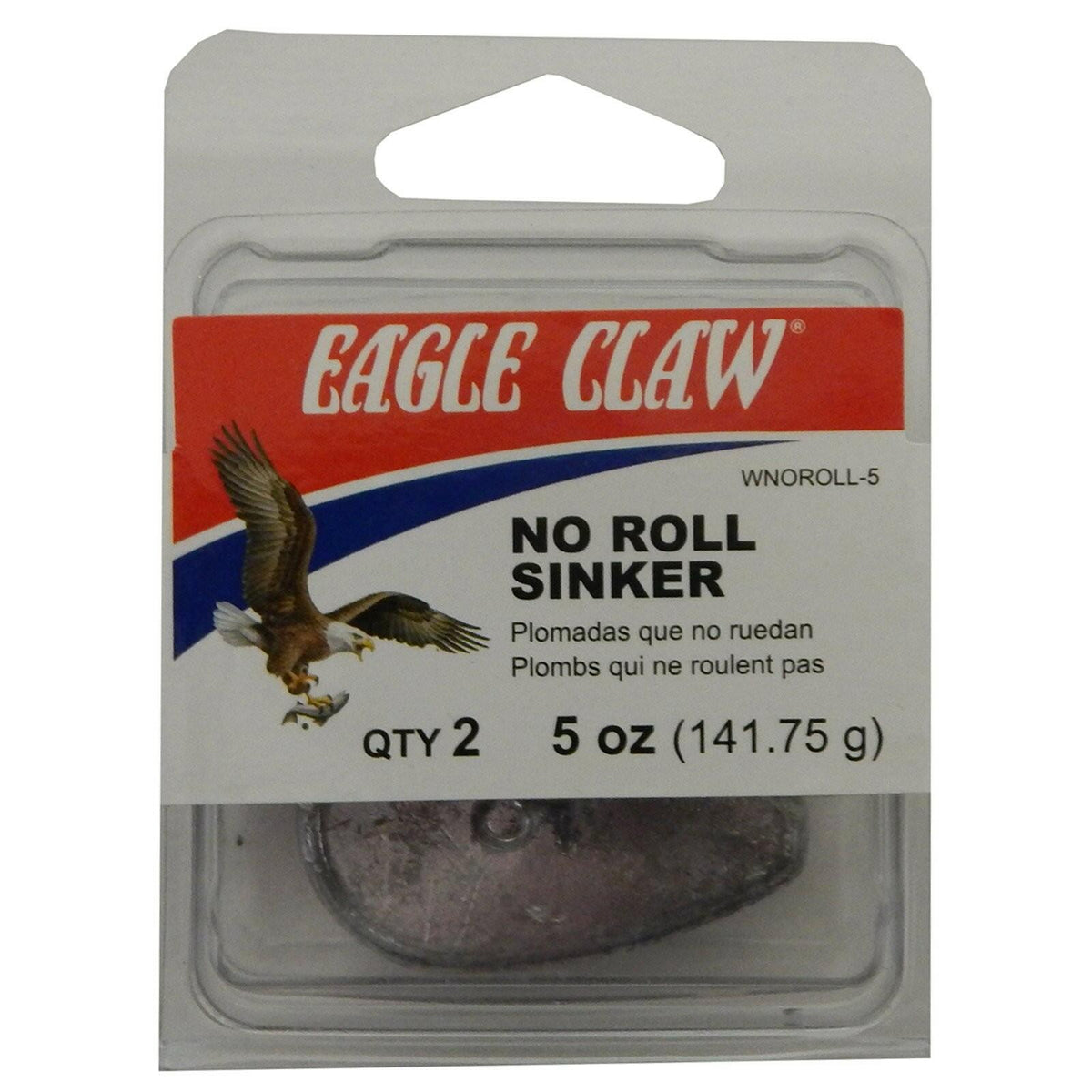 Eagle Claw 5 oz No Roll Lead Sinker for Saltwater Fishing - Multi Color Sinker