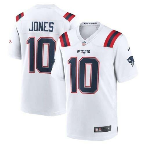 New Nike Men's Mac Jones #10 New England Patriots White Game Jersey Size Small