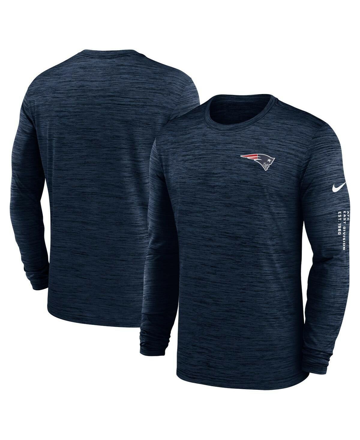 Nike Men's England Patriots Long Sleeve T-shirt Navy Blue NFL Jersey M