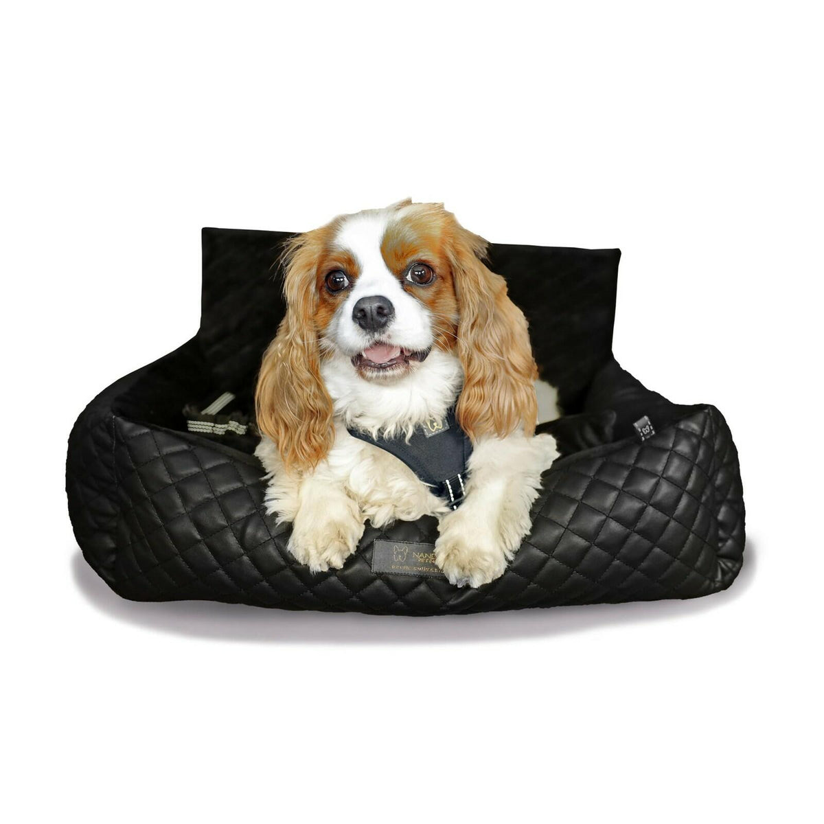 Nandog Pet Gear Luxury Quilted Dog Car Seat Bed Light Gray Small