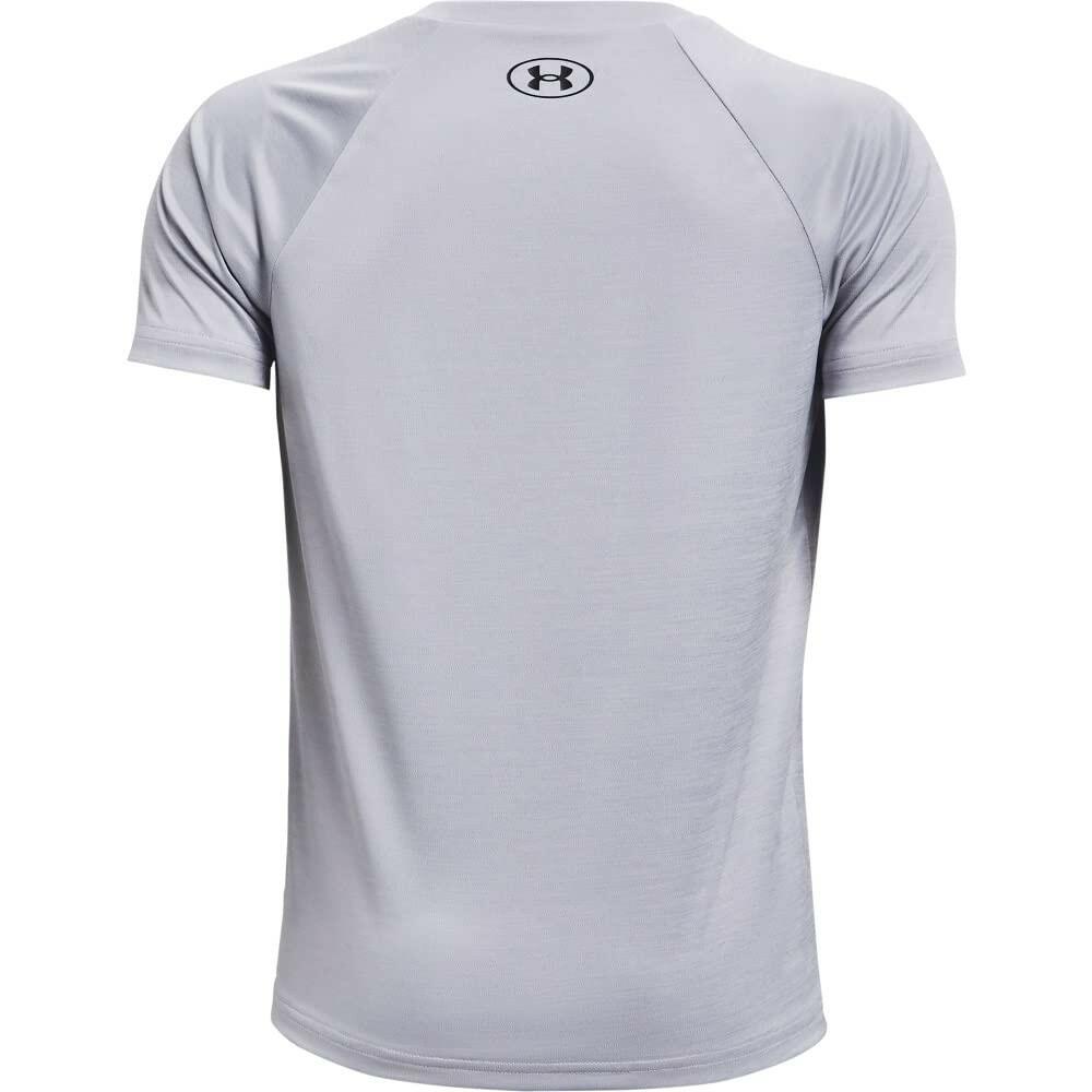Under Armour Boys Under Armour Tech Split Logo Hybrid T-Shirt Mod Gray Medium